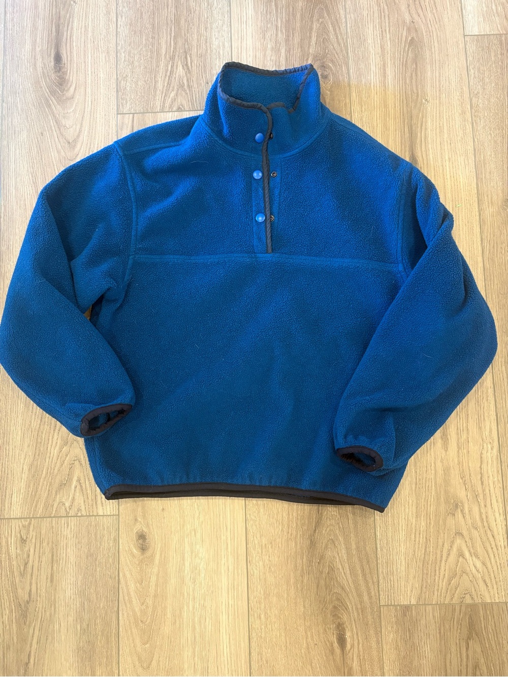 Vintage 90s Woolrich made in USA Women’s Royal Blue Zip-Up Fleece Pullover